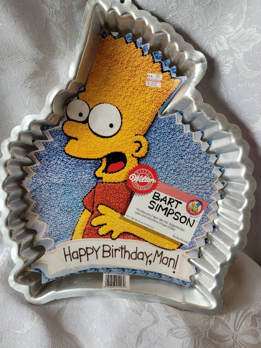 Vintage Wilton Cake Pan Simpsons Bart Happy Birthday Cake Pan retro Cartoon 1990
